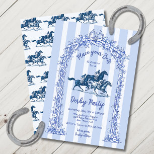 Convite Toile de Jouy Moderna para Festa do Derby de Joey