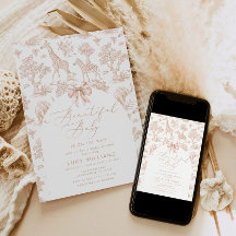 Toile de Jouy Safari chá de fraldas neutro para o 