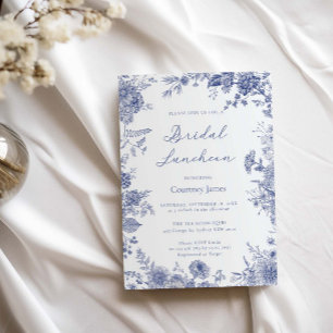 Convite Toile francês Blue toile Bridal Luncheon