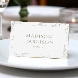 Convite Toile Green Wedname Place Card DIY