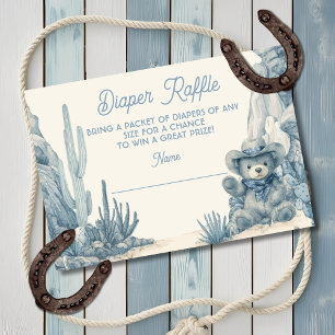 Convite Toile Little Cowboy Teddy Bear Fralda Raffle