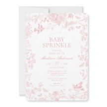 Toile Rosa De Jouy Floral Baby Sprinkle Francês