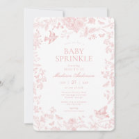 Toile Rosa De Jouy Floral Baby Sprinkle Francês