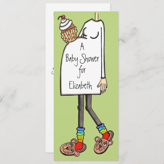 Convite Tom de Pele de Luz do Chá de fraldas Personalizado (Frente/Verso)