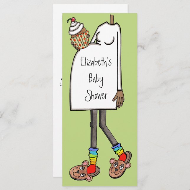 Convite Tom Escuro de Pele do Chá de fraldas Personalizado (Frente/Verso)