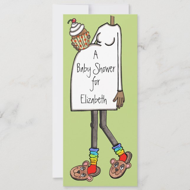 Convite Tom Escuro de Pele do Chá de fraldas Personalizado (Frente)