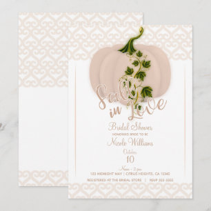 Convite Tomate Rosa Abóbora AMOR DE OUTONO Corações Chá de