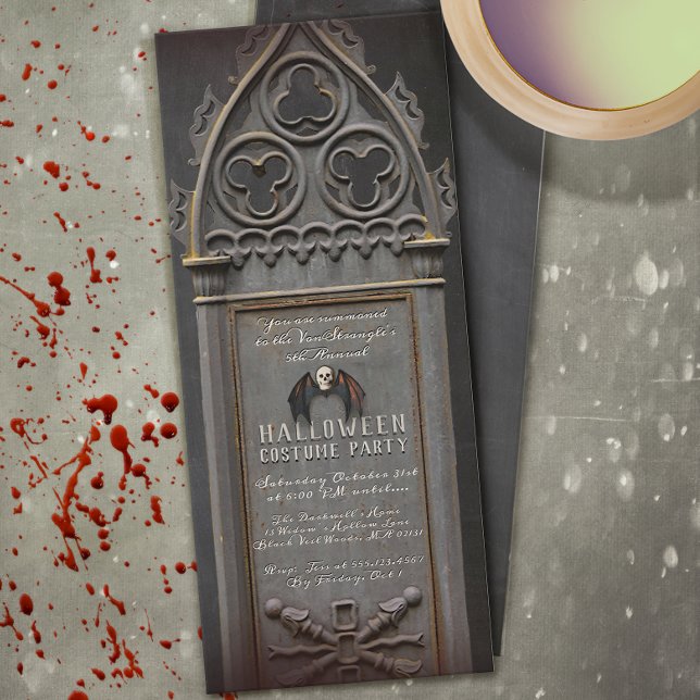 Convite Tombstone do Cemitério de Halloween (tombstone themed halloween invitation)
