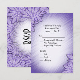 Convite Tonalidade floral ultra violeta RSVP com seleção d