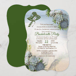 Convite Tonalidades de Festa de solteira Verde e Suculenta