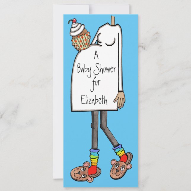 Convite Tone médio da pele do Chá de fraldas personalizado (Frente)