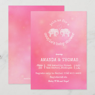 Convite Toneladas de chá do bebé do casal do rosa do amo