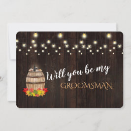 Convite Tonneau de Vinho de Outono Você Será Meu Padrinho