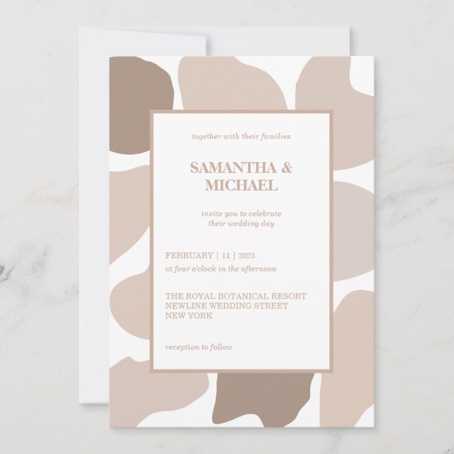 Convite Tono de Café Marrom Casamento (Frente)