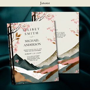 Convite Tons da Terra do Tema de Casamento Japandi Escandi