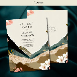 Convite Tons da Terra do Tema de Casamento Japandi Escandi