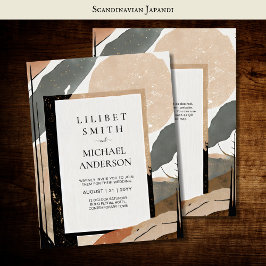 Convite Tons da Terra do Tema de Casamento Japandi Escandi