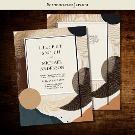 Convite Tons da Terra do Tema de Casamento Japandi Escandi