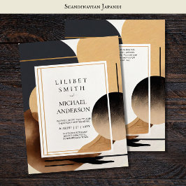 Convite Tons da Terra do Tema de Casamento Japandi Escandi