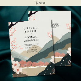 Convite Tons da Terra do Tema de Casamento Japandi Escandi