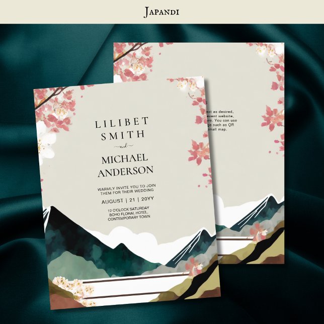 Convite Tons da Terra do Tema de Casamento Japandi Escandi (Criador carregado)