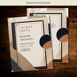 Convite Tons da Terra do Tema de Casamento Japandi Escandi