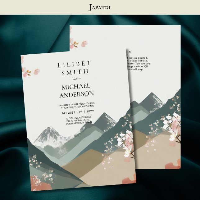 Convite Tons da Terra do Tema de Casamento Japandi Escandi (Criador carregado)