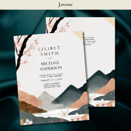 Convite Tons da Terra do Tema de Casamento Japandi Escandi