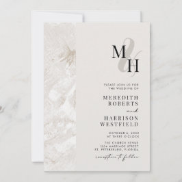 Convite Tons da Terra Neutra Código QR Casamento Monograma