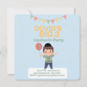 Convite Tons de Convocação Personalizados para Upsherin