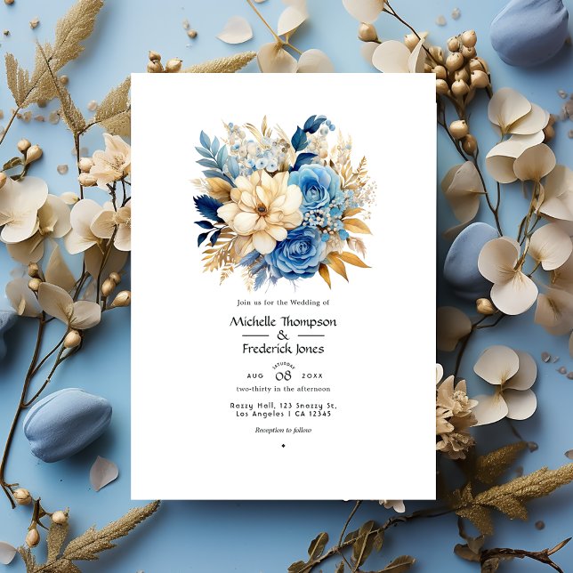 Convite Tons Florais de Praia para Casamento de Verão (Criador carregado)