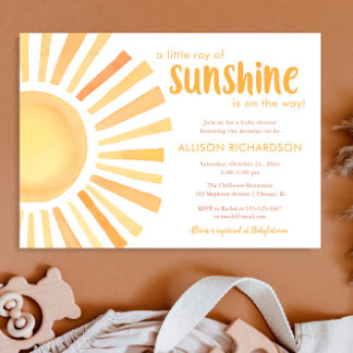 Convite Tons silenciosos neutros do sexo sunshine chá de f