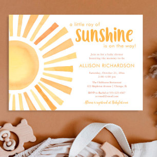 Convite Tons silenciosos neutros do sexo sunshine chá de f