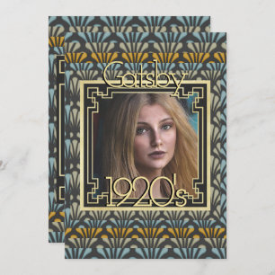 Convite Tópico em Gatsby Art Deco chic de 1920