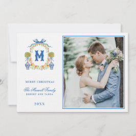 Convite Tópico laranja na Chinoiserie Pote Crest Monograma