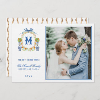 Convite Tópico laranja na Chinoiserie Pote Crest Monograma