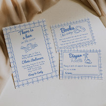 Toque Azul Desenhado À Mão No Chá de fraldas Cupid