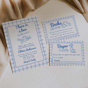 Convite Toque Azul Desenhado À Mão No Chá de fraldas Cupid