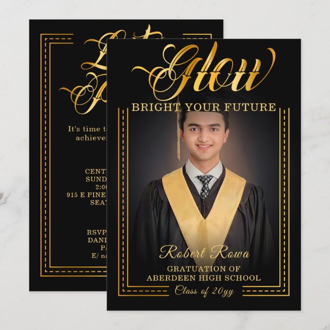 Convite Toque de ouro Ilumine seu futuro. (Frente/Verso)