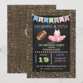 Convite Toques e Tutus Gêmeos Aniversário ou Chás de Bebê