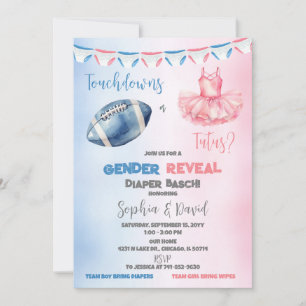 Convite Toques ou Tutus Revelação de Gênero Festa de Frald