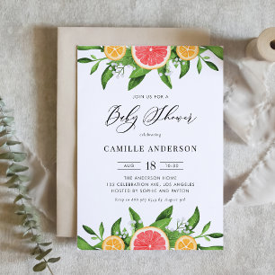 Convite Toranjas aquáticas Laranjas Chá de fraldas de Ve
