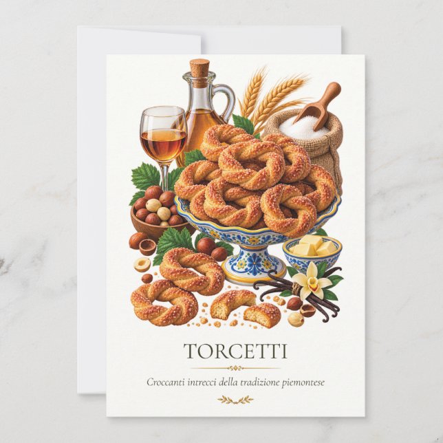 Convite Torcetti – Vintage Italian Dessert (Frente)