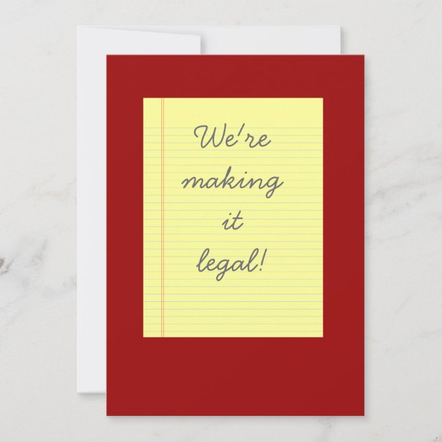 Convite Tornando legal o casamento (Frente)