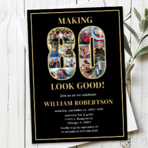 Convite Tornando os 80 anos Atraentes Foto de Aniversário