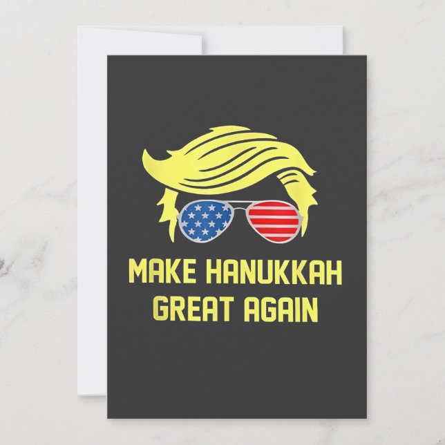 Convite Torne o Hanukkah Grande Novamente Trump Judeu  (Frente)