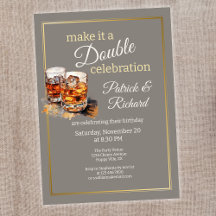 Torne-o um Copo de Uísque Cinza de Dupla Celebraçã