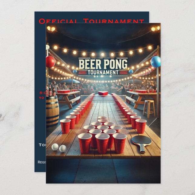 Convite Torneio Beer Pong (Partido) (Frente/Verso)