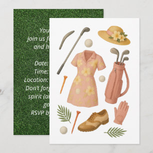 Convite Torneio de Golf Havaiano temido Lady Woman Golfer