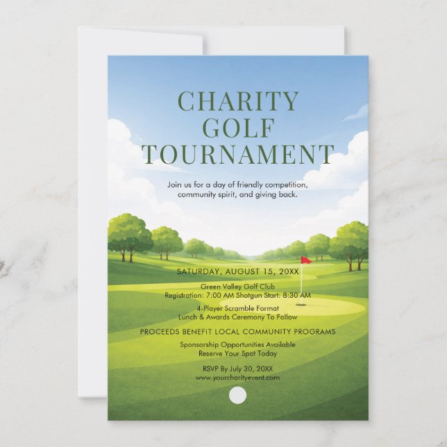 Convite Torneio de Golfe Beneficente  (Frente)